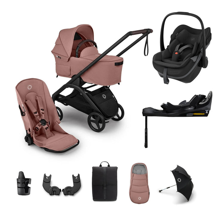 Bugaboo Dragonfly Plus Pebble Slide Pro Ultimate Bundle - Dusty Pink