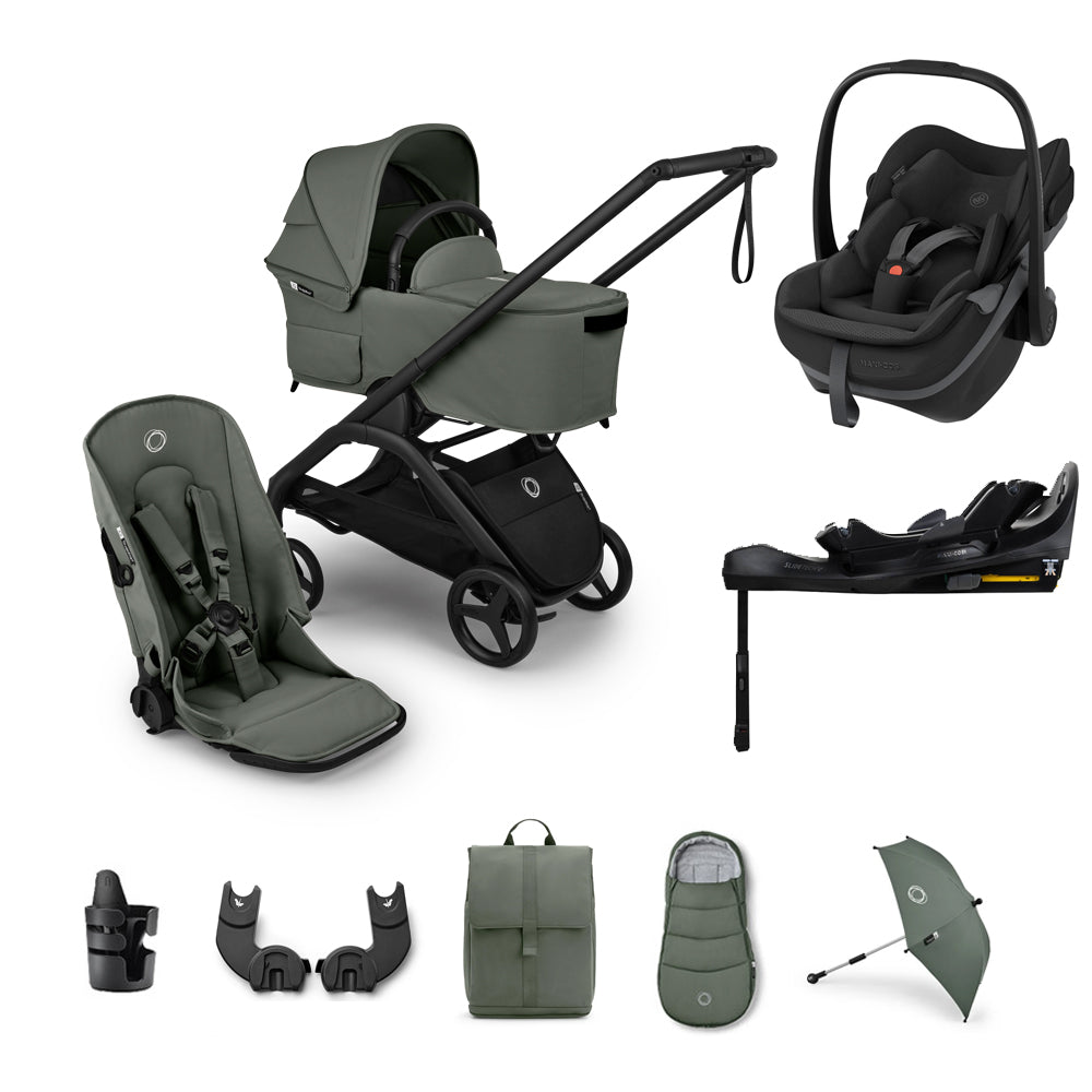 Bugaboo Dragonfly Plus Pebble Slide Pro Ultimate Bundle - Forest Green