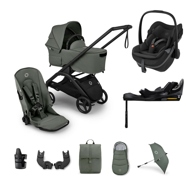 Bugaboo Dragonfly Plus Pebble Slide Pro Ultimate Bundle - Forest Green