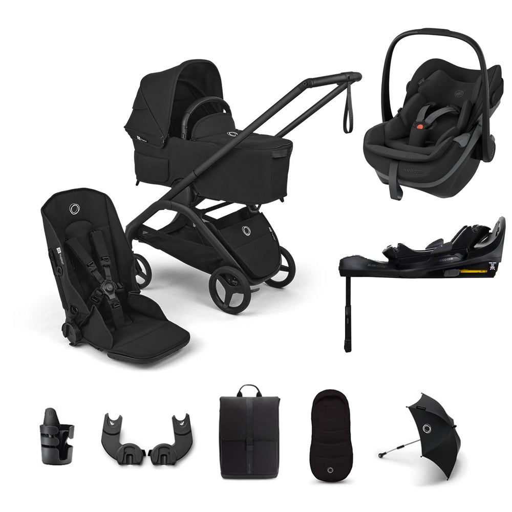 Bugaboo Dragonfly Plus Pebble Slide Pro Ultimate Bundle - Heritage Black