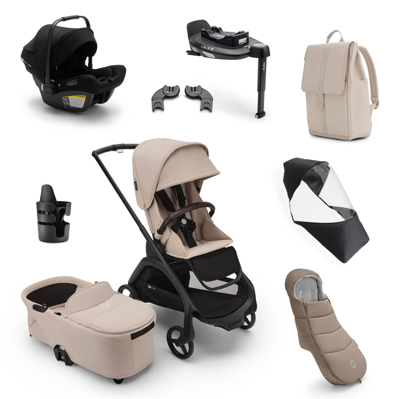 Bugaboo Dragonfly Ultimate Bundle - Black/Desert Taupe