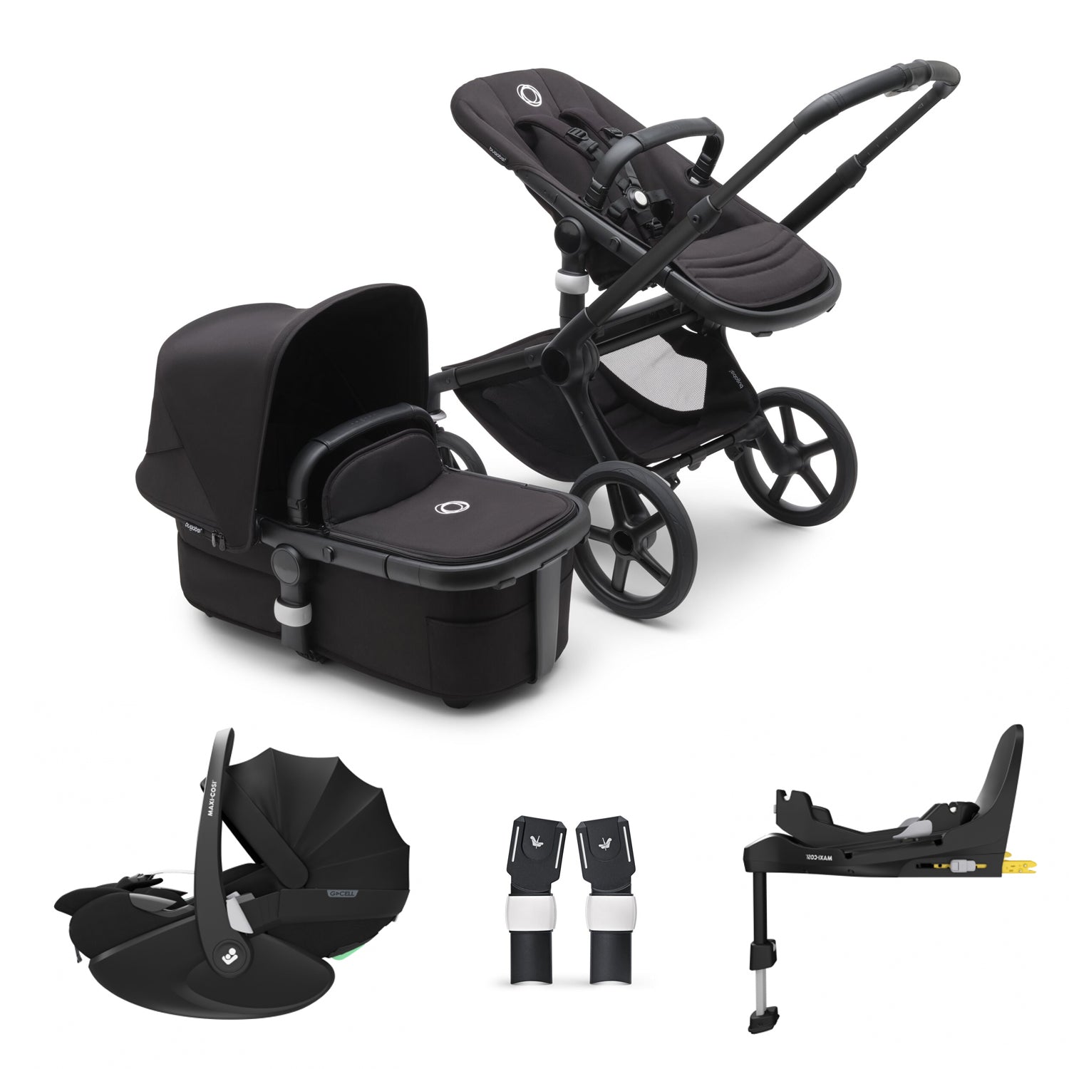 Bugaboo Fox 5 Maxi-Cosi Pebble 360 Pro Bundle - Black/Midnight Black ...