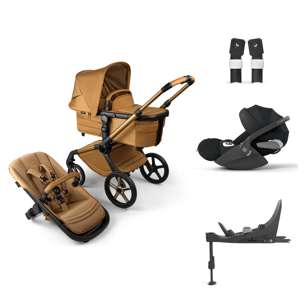 Bugaboo Fox 5 Complete Noir Limited Editon Cloud T Travel Sytem Bundle - Amber Glow
