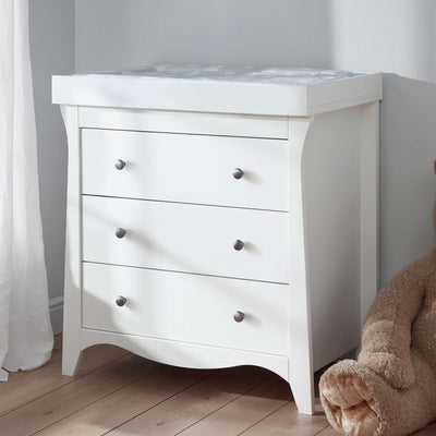 Clara 2pc Set 3 Drawer Dresser & Cot Bed  - White