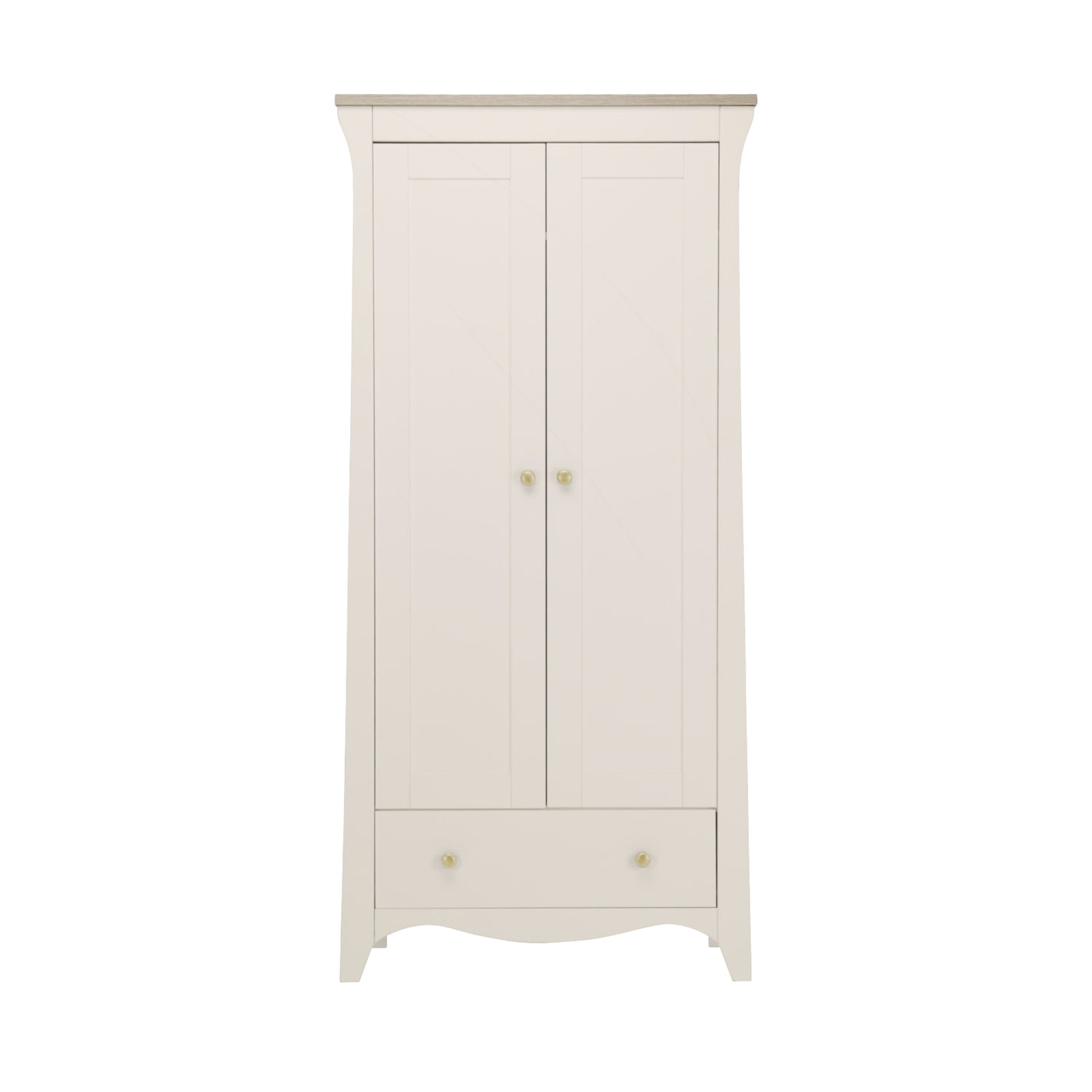 CuddleCo Clara 2 Door Double Wardrobe - Cashmere/Ash