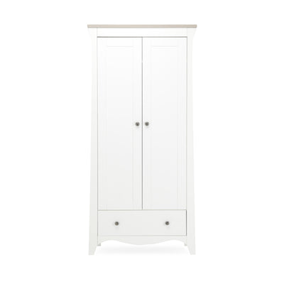 CuddleCo Clara 2 Door Double Wardrobe - White/Ash