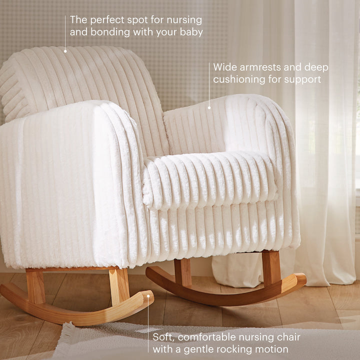CuddleCo Etta Faux Fur Nursing Chair - Cream