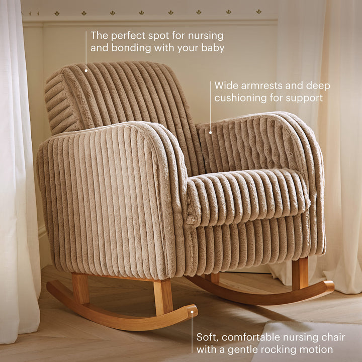 CuddleCo Etta Faux Fur Nursing Chair - Mink