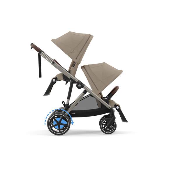 Cybex e-Gazelle S Twin Pushchair - Almond Beige