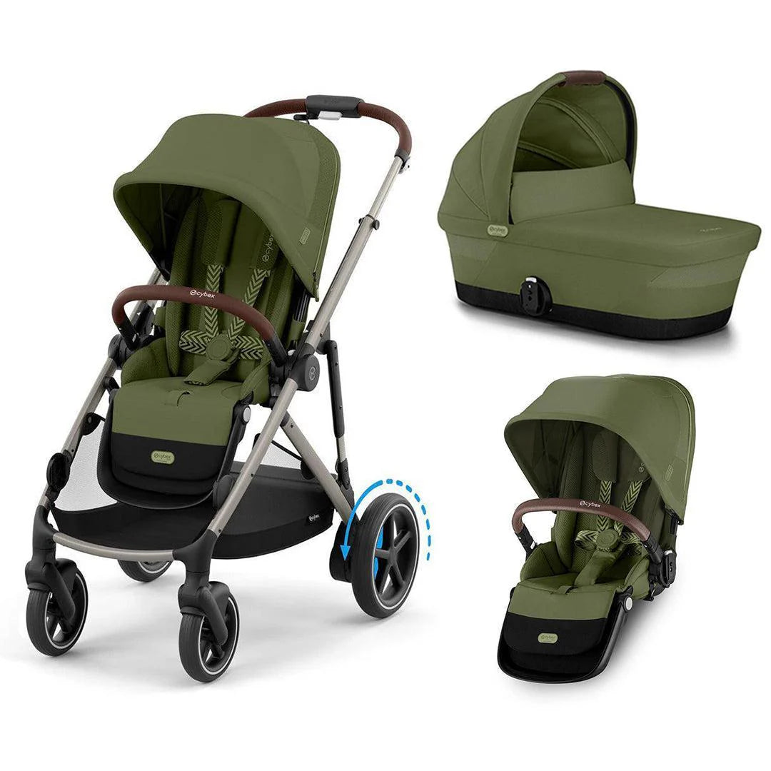 Cybex e-Gazelle S Double Pushchair Moss Green – Baby Nest