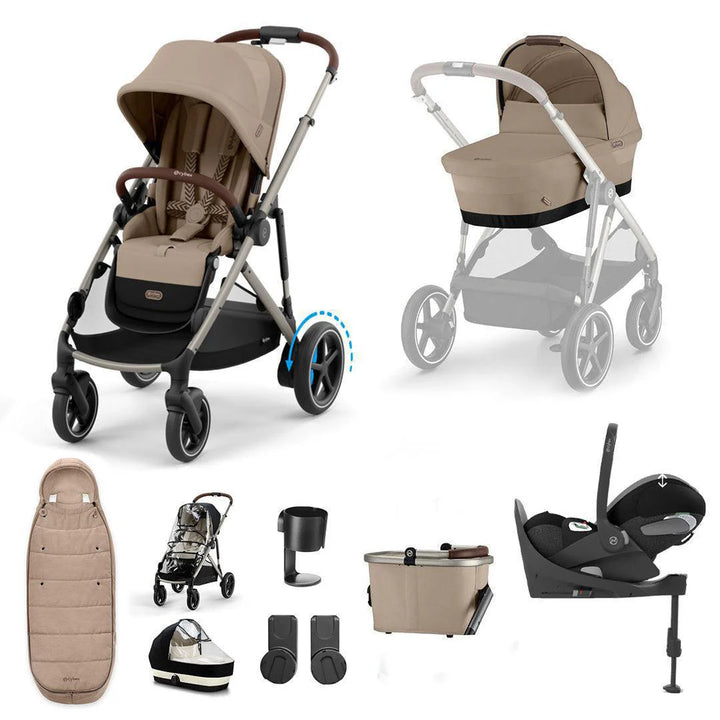 Cybex e-Gazelle S Cloud T Plus Bundle - Almond Beige