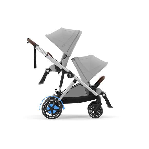 Cybex e-Gazelle S Twin Pushchair - Stone Grey
