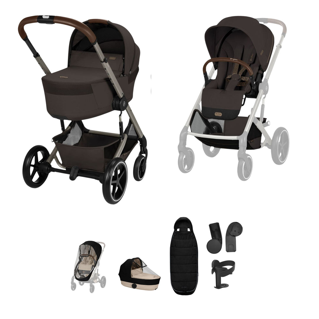 Cybex Balios + Fold Cot Accessory Bundle - Chocolate Brown