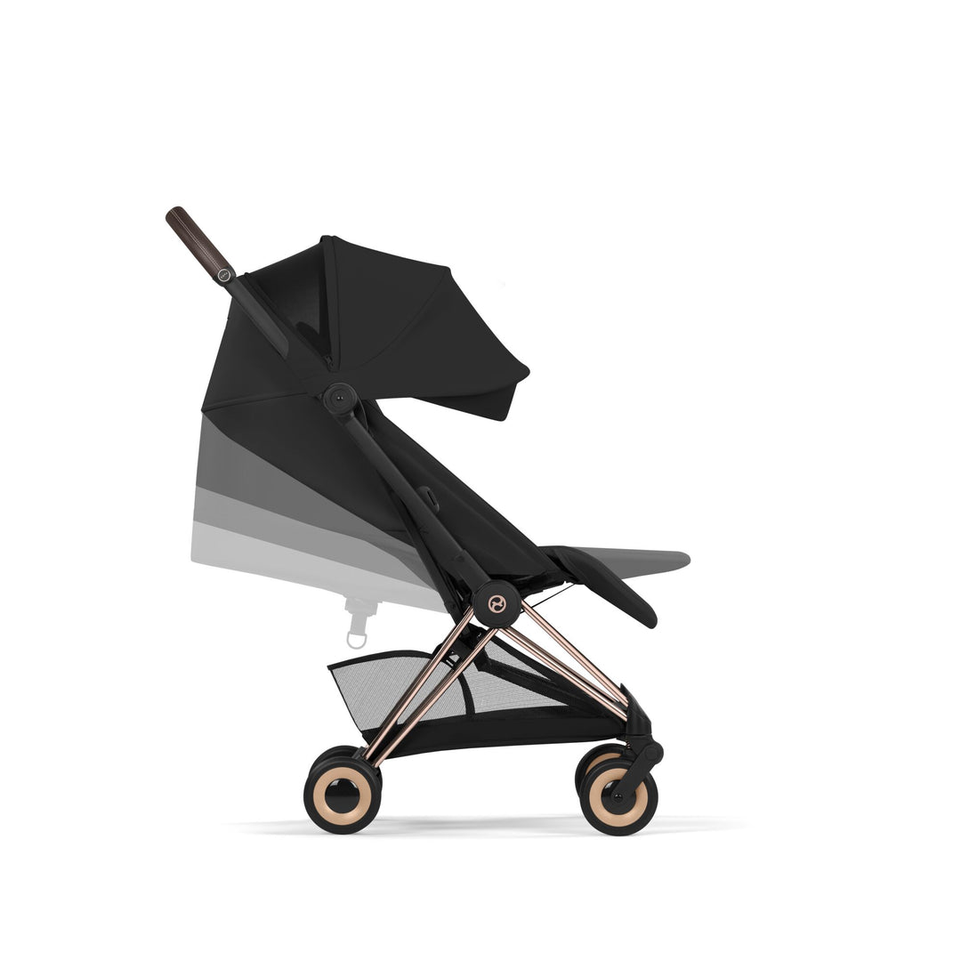 Cybex COYA Comfort Ultimate Bundle - Sepia Black & Rose Gold Frame
