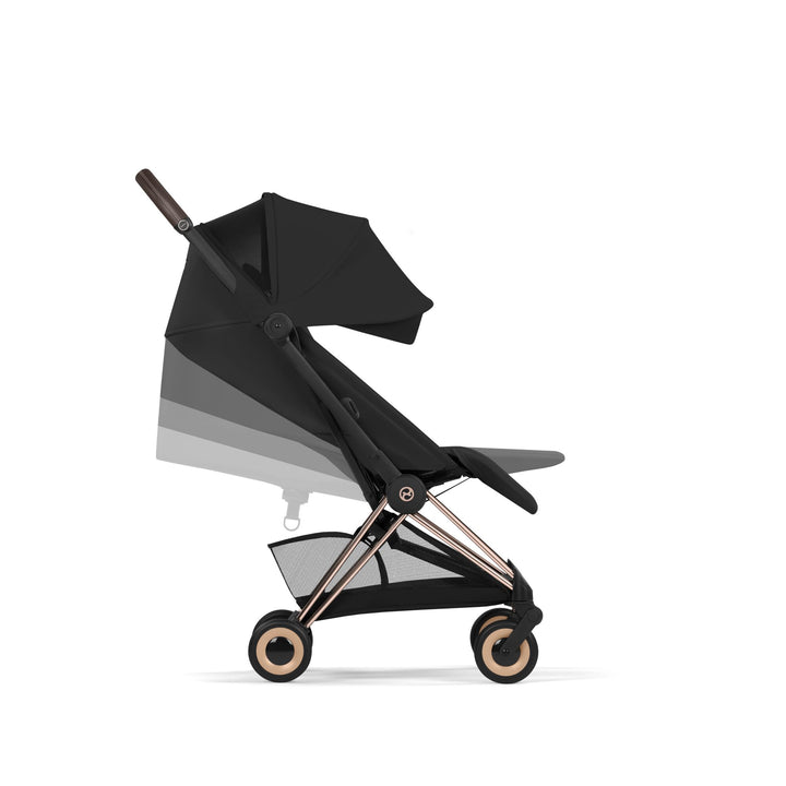 Cybex COYA Comfort Ultimate Bundle - Sepia Black & Rose Gold Frame