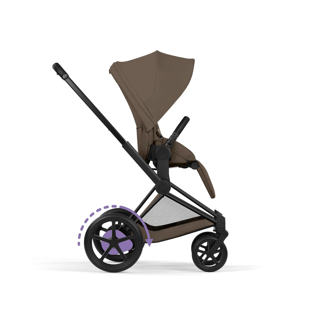 Cybex e-Priam Comfort Set  (Pushchair & Carrycot) - Coconut Brown with Matt Black Frame