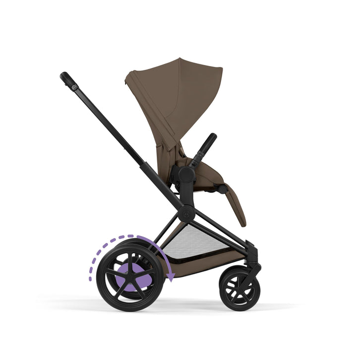 Cybex e-Priam Comfort Set  (Pushchair & Carrycot) - Coconut Brown with Matt Black Frame