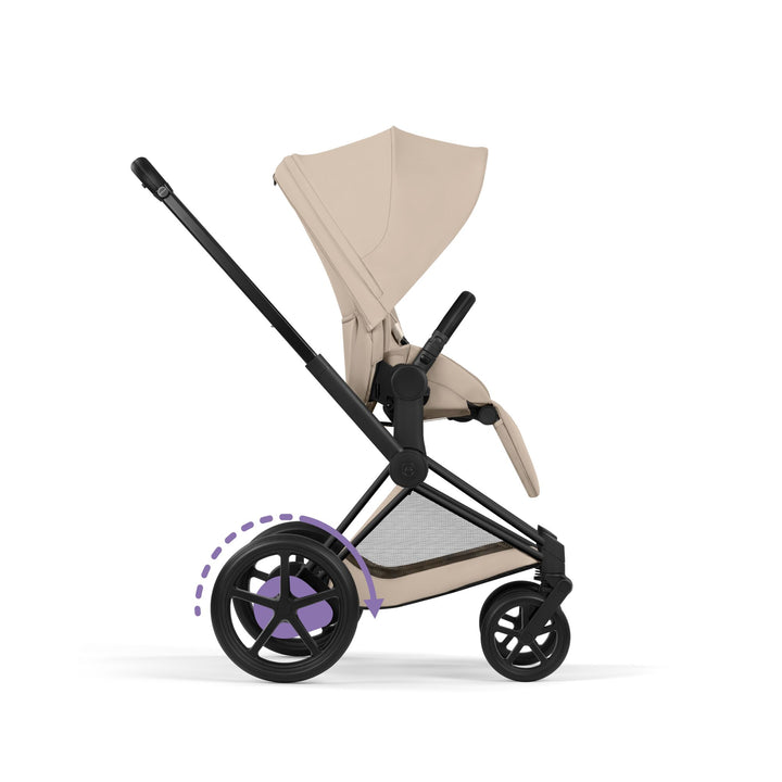 Cybex e-PRIAM Comfort Ultimate Accessory Bundle - Cozy Beige & Matt Black Frame