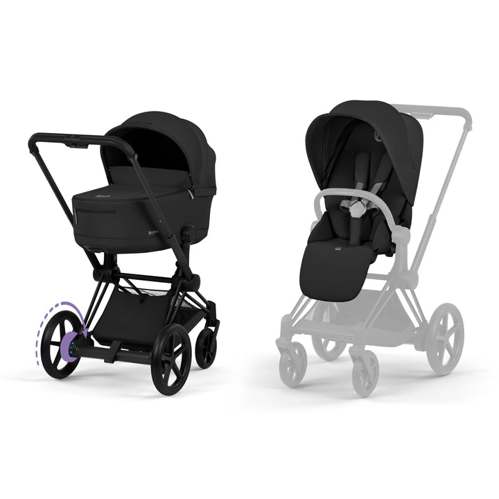 Cybex e-PRIAM Comfort Ultimate Accessory Bundle - Sepia Black & Matt Black Frame