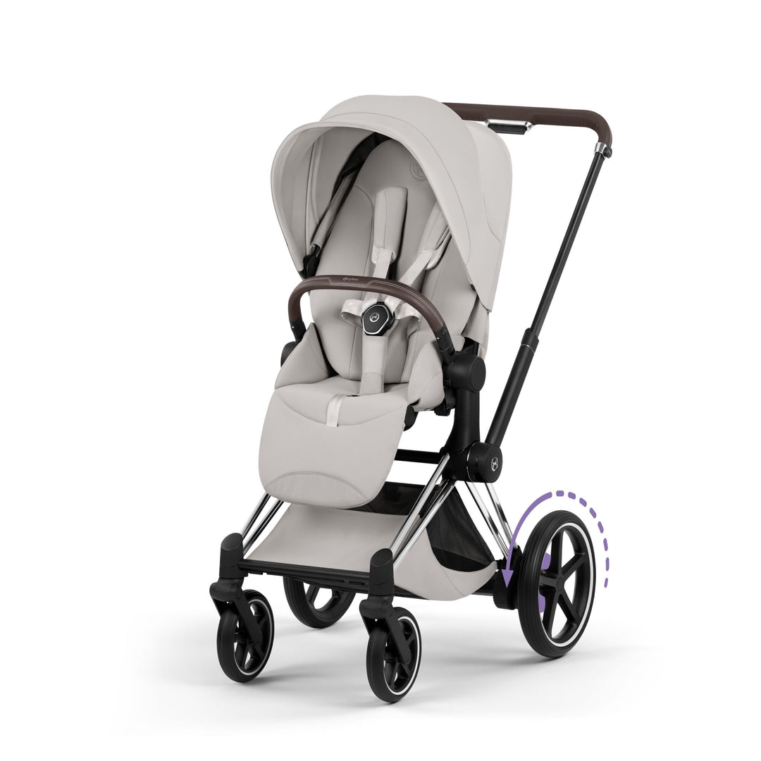 Cybex e-PRIAM Style Ultimate Bundle - City Grey & Chrome Brown Frame