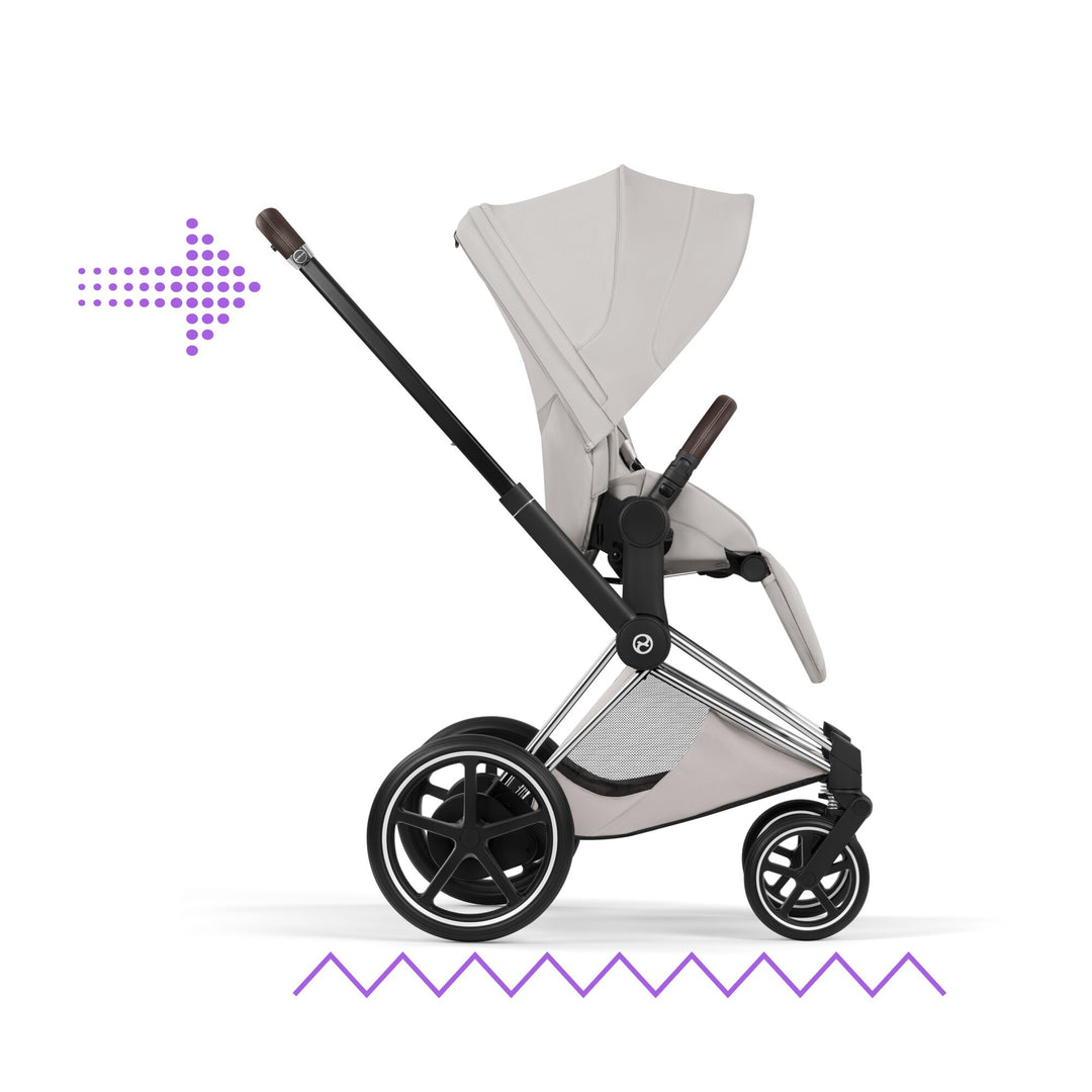 Cybex e-PRIAM Style Ultimate Bundle - City Grey & Chrome Brown Frame