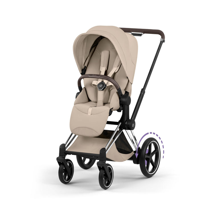 Cybex e-PRIAM Style Ultimate Bundle - Cozy Beige & Chrome Brown Frame