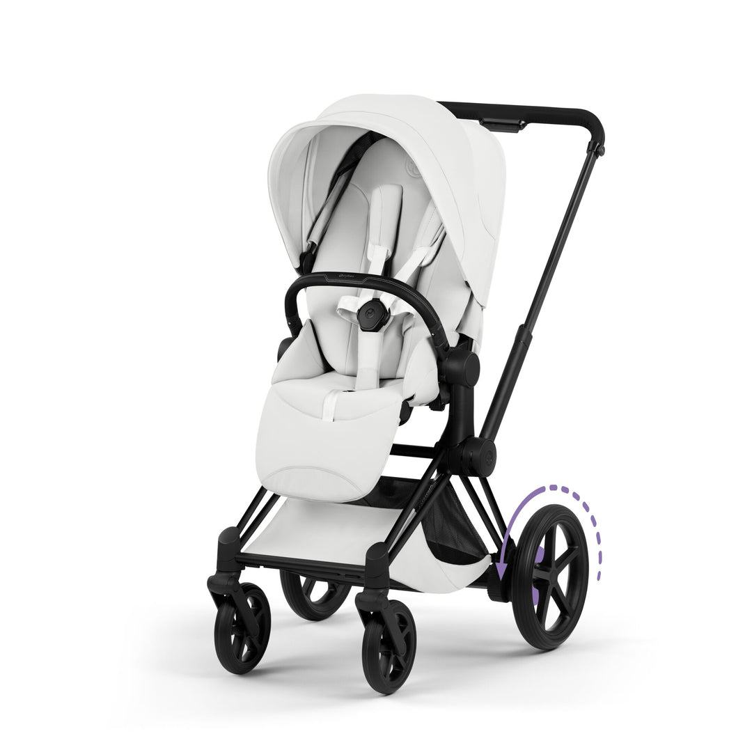 Cybex e-PRIAM Style Ultimate Bundle - Off White & Matt Black Frame
