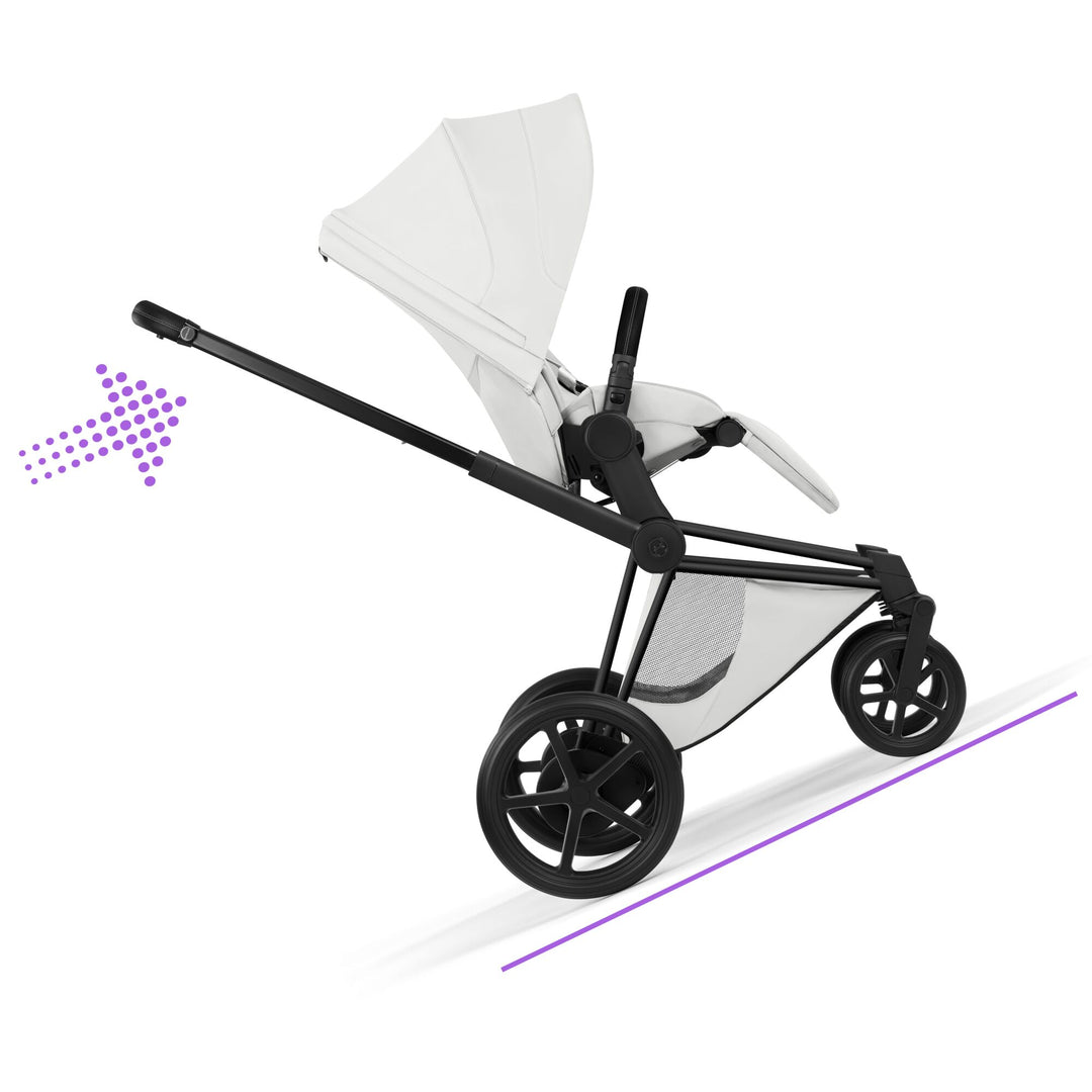 Cybex e-PRIAM Style Ultimate Bundle - Off White & Matt Black Frame