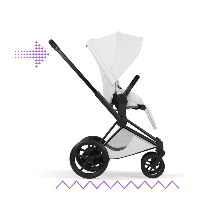 Cybex e-PRIAM Style Ultimate Bundle - Off White & Matt Black Frame