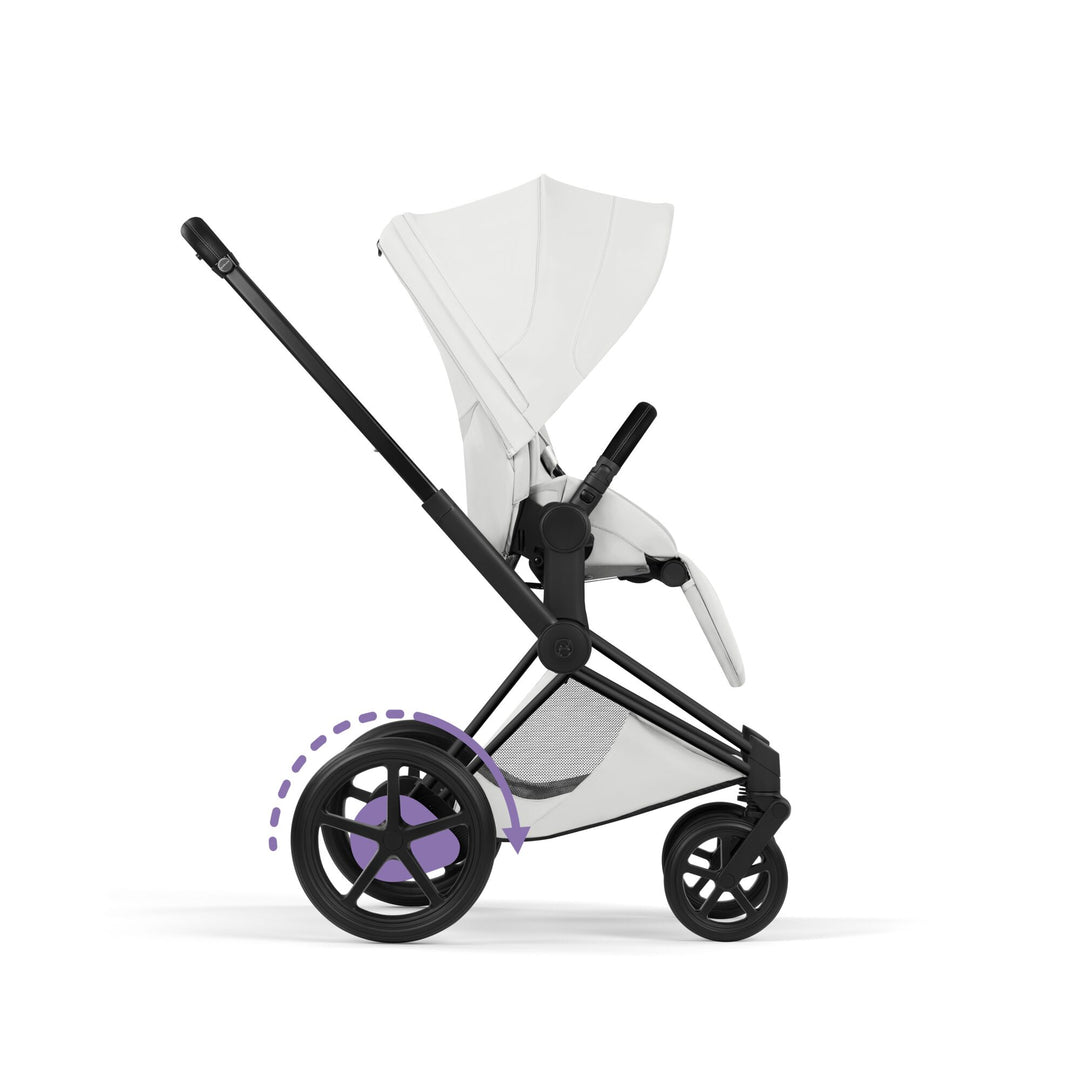 Cybex e-PRIAM Style Ultimate Bundle - Off White & Matt Black Frame