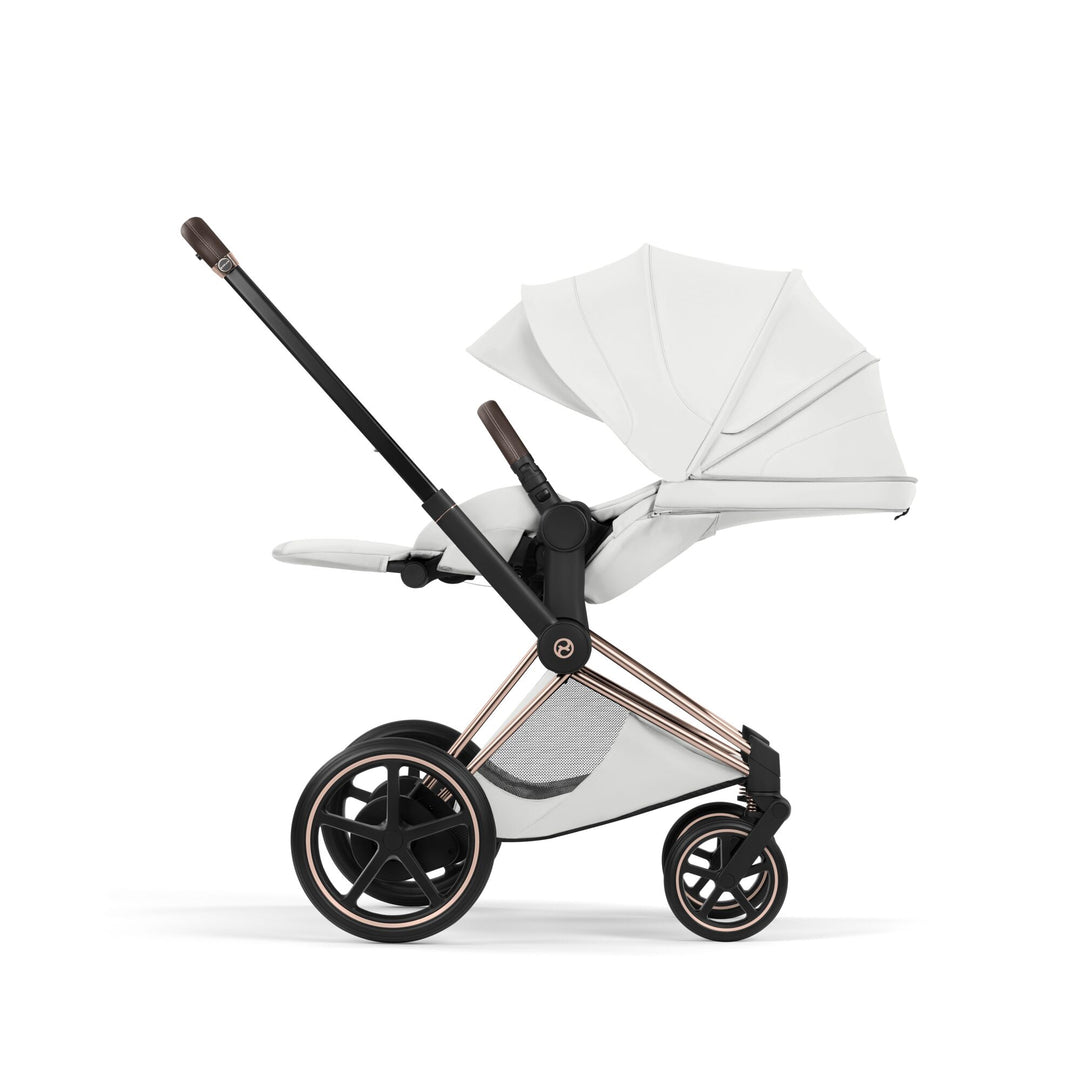 Cybex e-PRIAM Style Ultimate Bundle - Off White & Rose Gold Frame