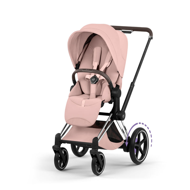 Cybex e-PRIAM Style Ultimate Bundle - Peach Pink & Chrome Brown Frame