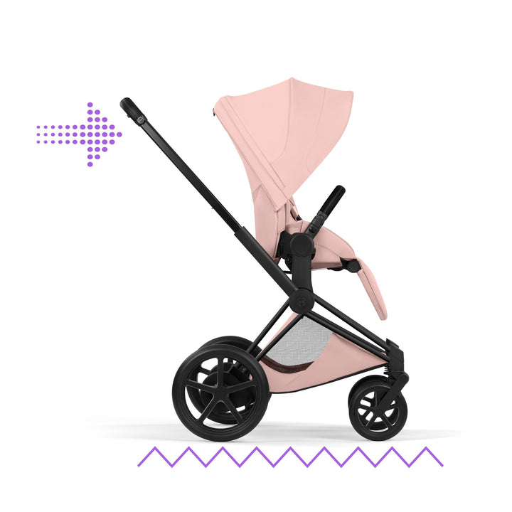 Cybex ePriam Style Pushchair - Peach Pink with Matt Black Frame