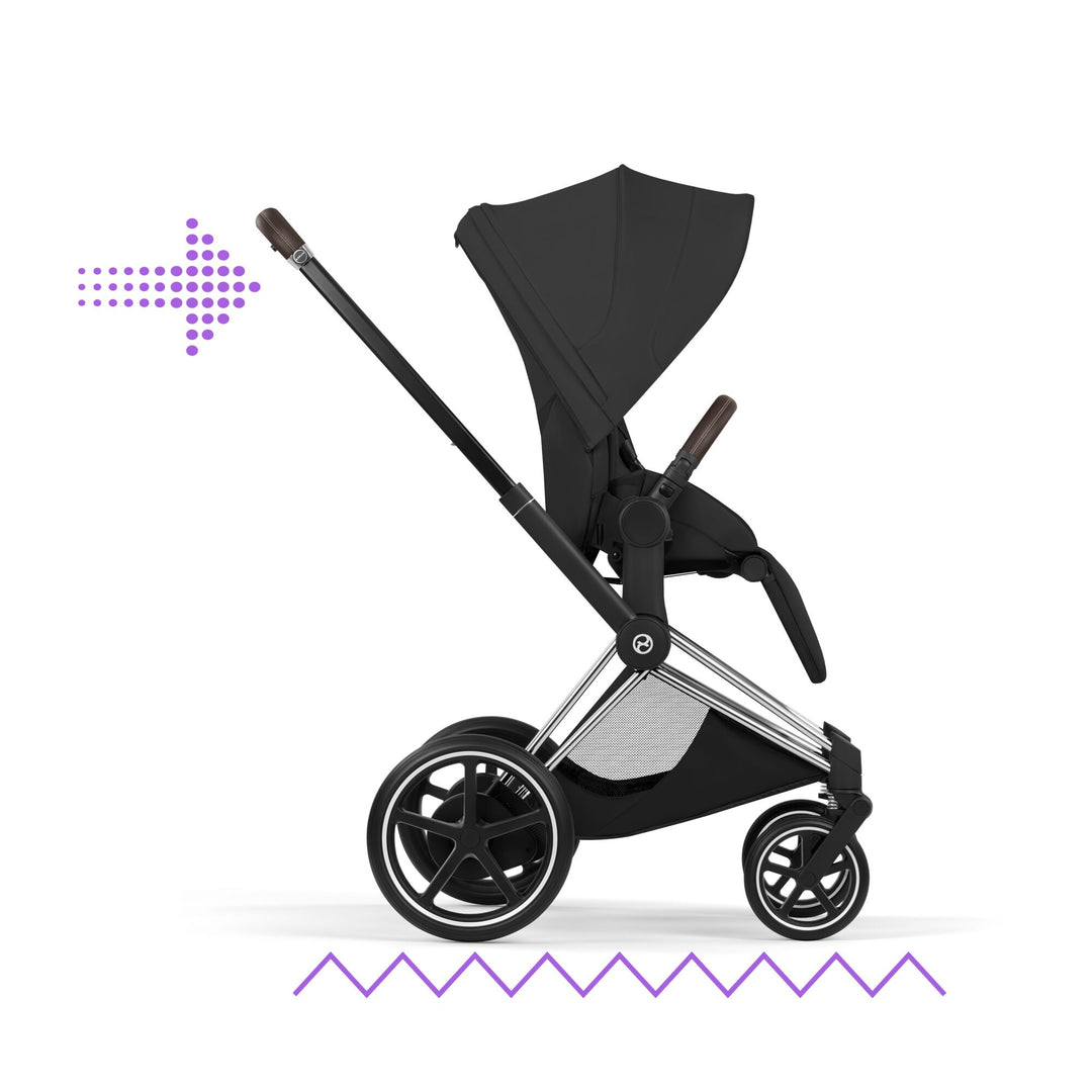 Cybex e-PRIAM Style Ultimate Bundle - Sepia Black & Chrome Brown Frame