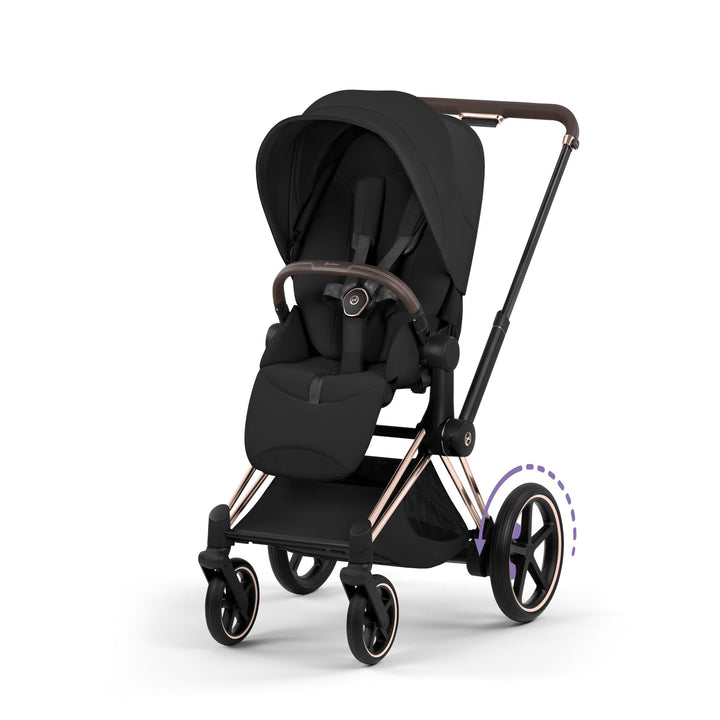 Cybex ePriam Style Pushchair - Sepia Black with Rose Gold Frame