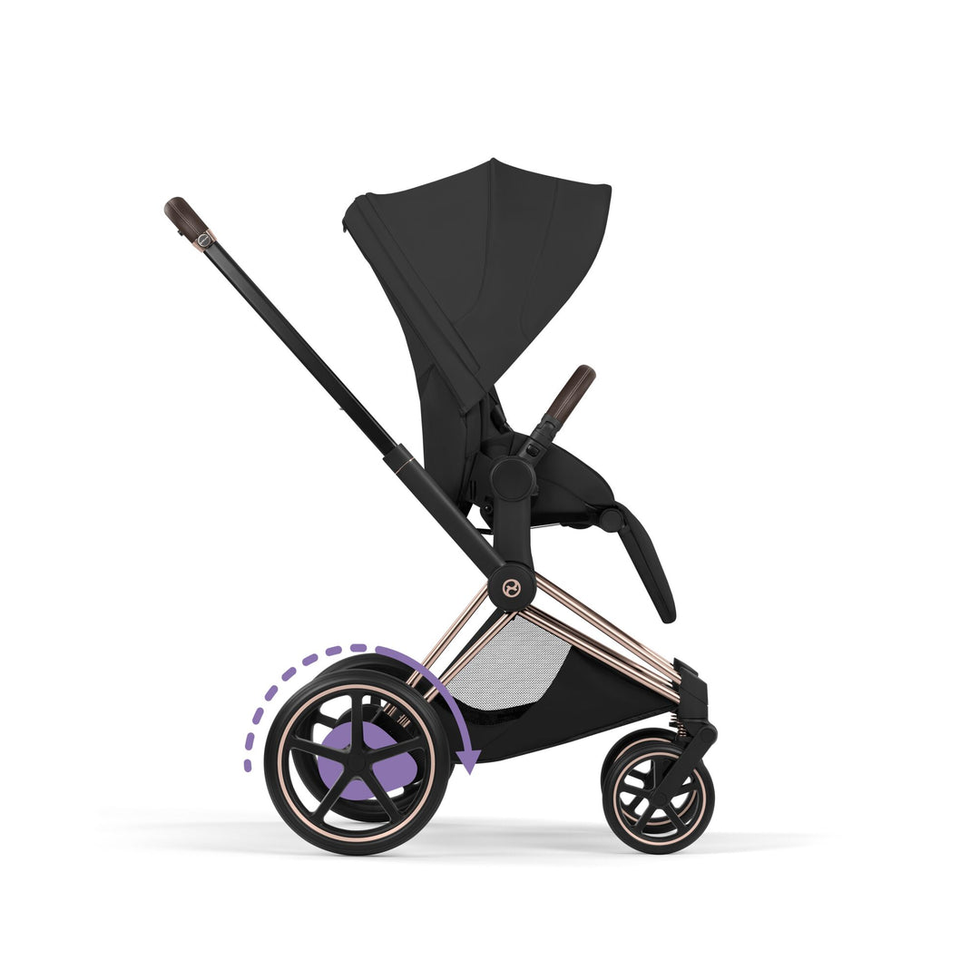 Cybex ePriam Style Pushchair - Sepia Black with Rose Gold Frame