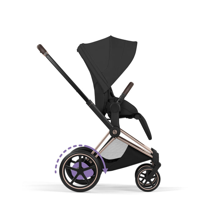 Cybex ePriam Style Pushchair - Sepia Black with Rose Gold Frame