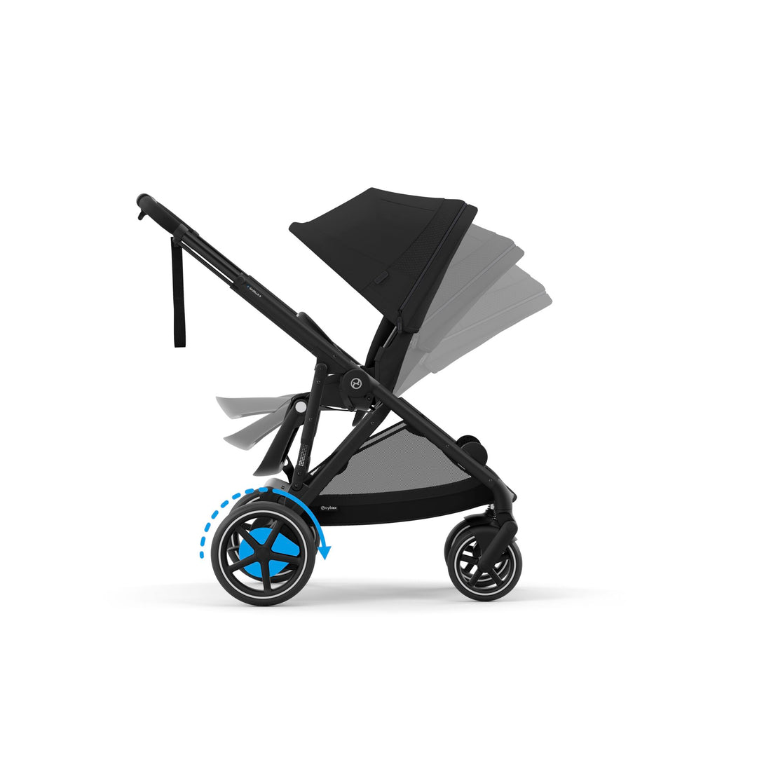 Cybex e-Gazelle S Double Pushchair - Moon Black