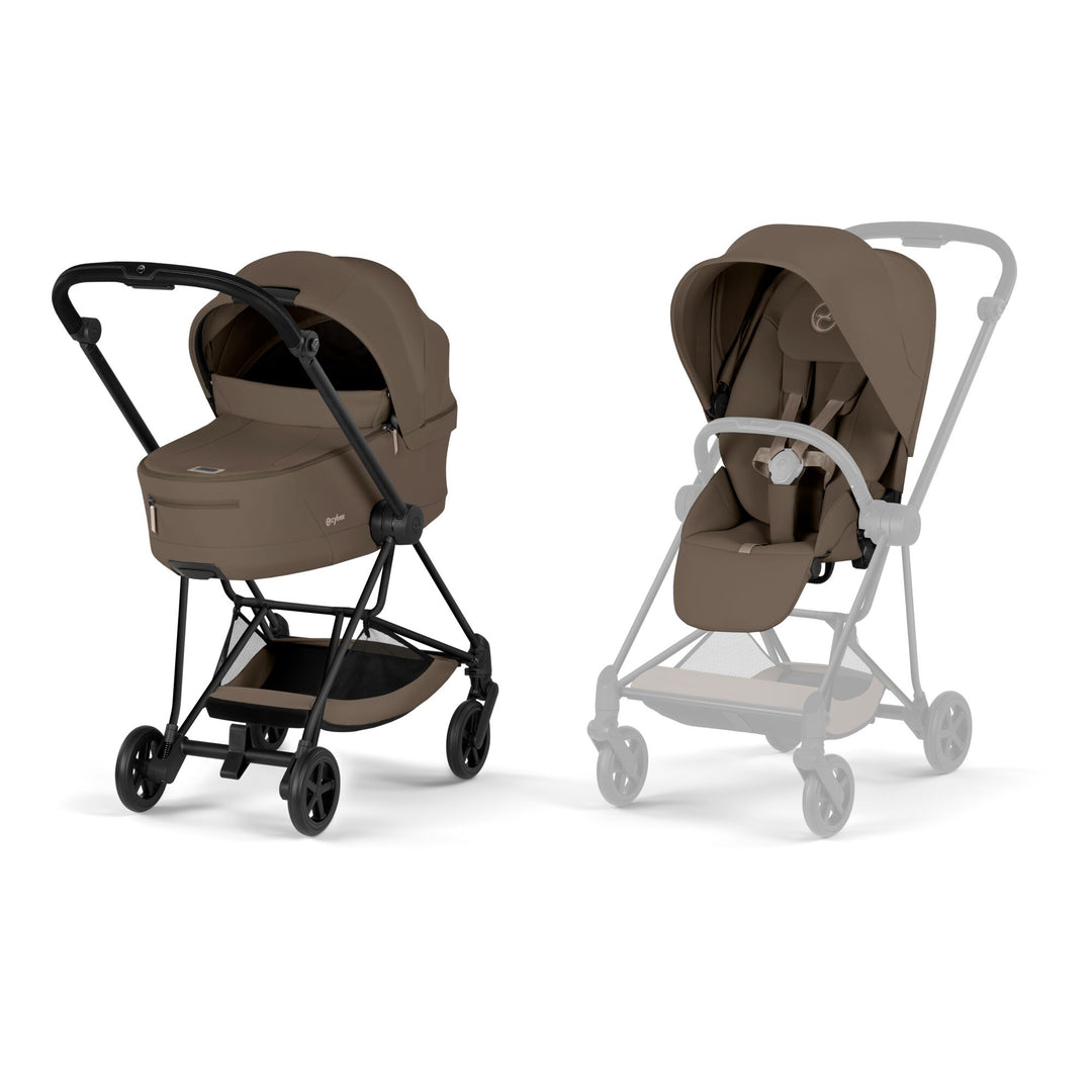 Cybex MIOS Comfort Set (Pushchair & Carrycot) -  Coconut Brown with Matt Black Frame