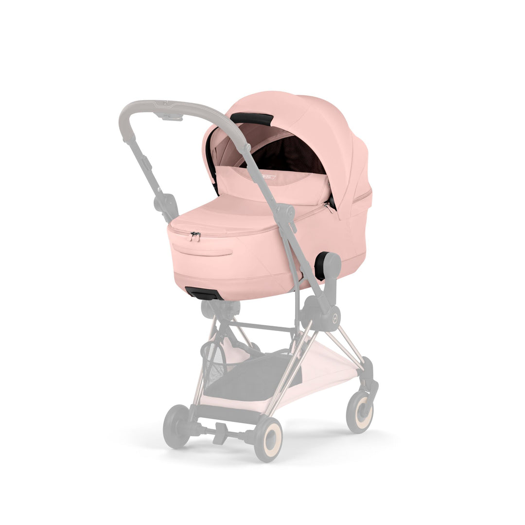 Cybex Mios Style Pushchair & Fold Cot Bundle - Peach Pink & Matt Black Frame