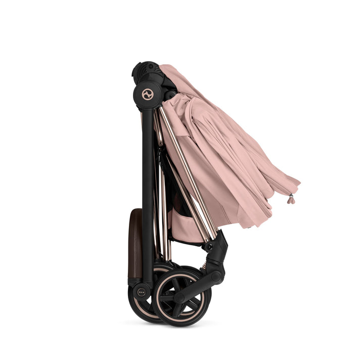 Cybex Mios Style Pushchair & Fold Cot Bundle - Peach Pink & Chrome Brown Frame
