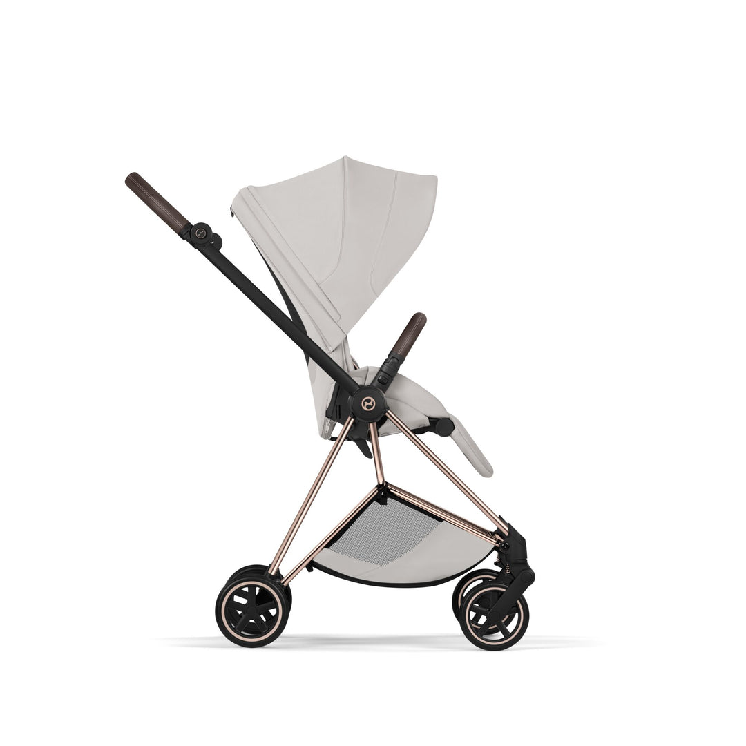 Cybex Mios Style Pushchair & Fold Cot Bundle - City Grey & Rose Gold Frame