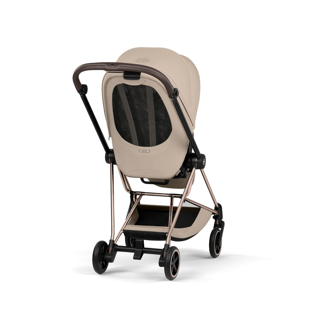 Cybex Mios Style Pushchair & Fold Cot Bundle - Cozy Beige & Rose Gold Frame