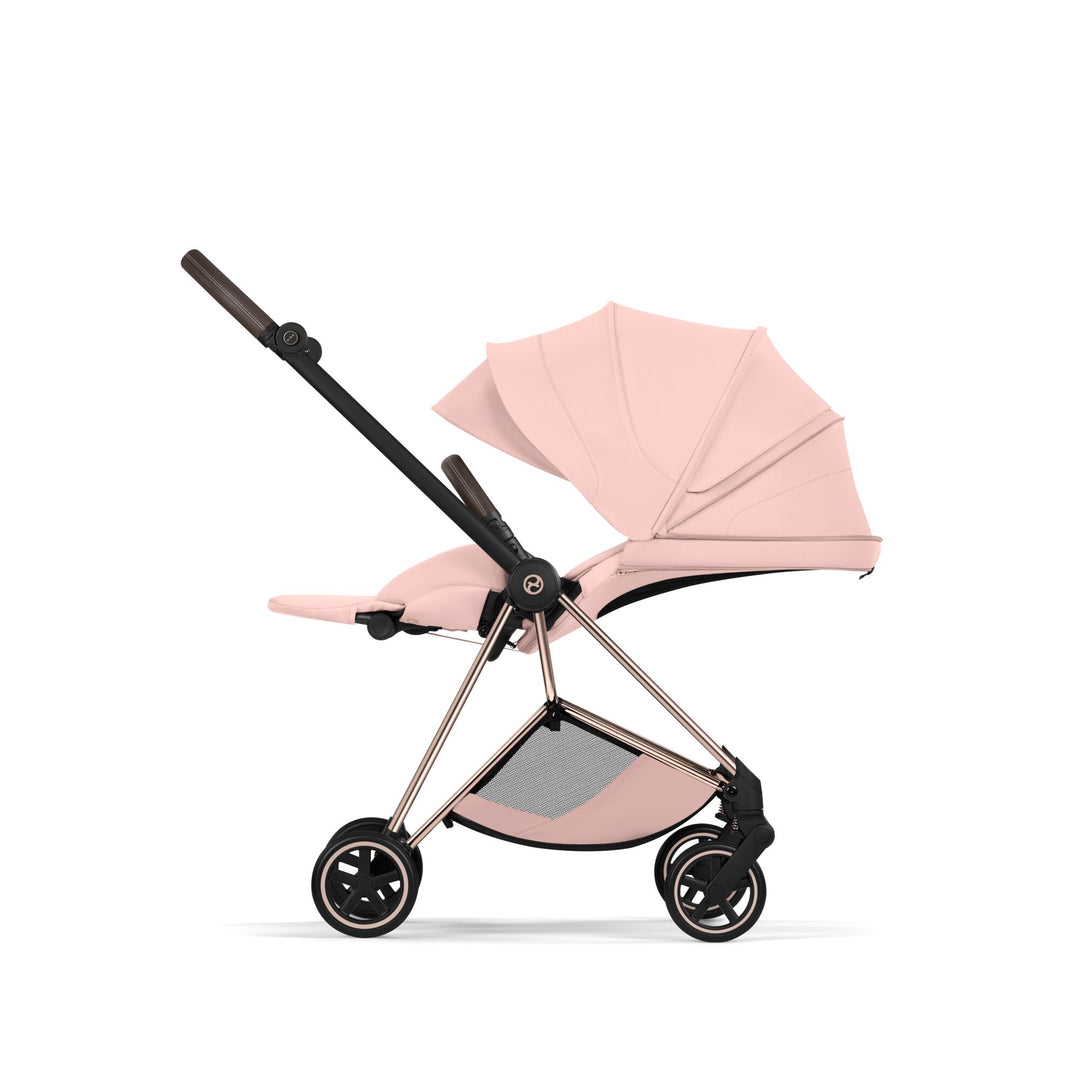 Cybex Mios Fold Cot Ultimate Travel System Bundle- Style Peach Pink & Rose Gold Frame