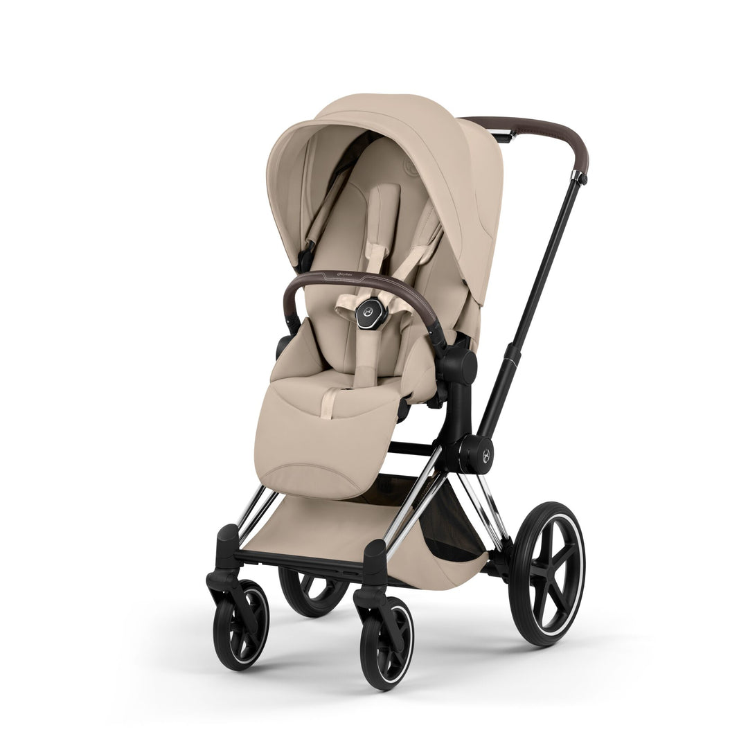 Cybex PRIAM Style Ultimate Birth & Beyond Bundle - Cozy Beige & Chrome Brown Frame