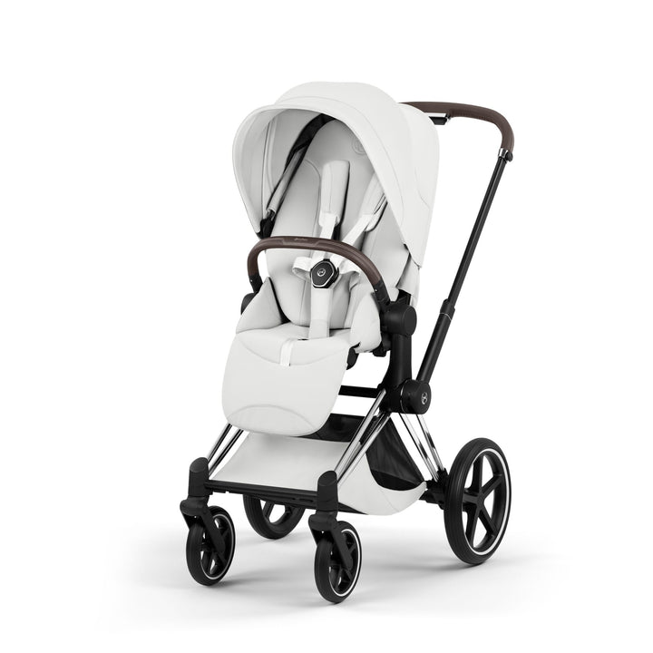 Cybex Priam Style Pushchair - Off White with Chrome Brown Frame