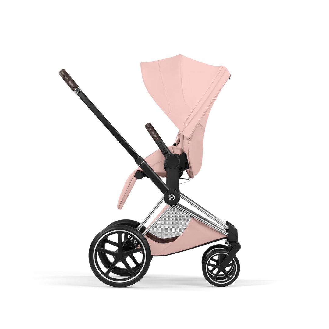 Cybex PRIAM Style Ultimate Accessory Bundle - Peach Pink & Chrome Brown Frame