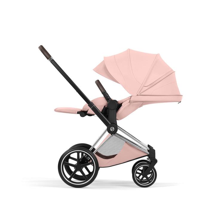 Cybex PRIAM Style Ultimate Accessory Bundle - Peach Pink & Chrome Brown Frame