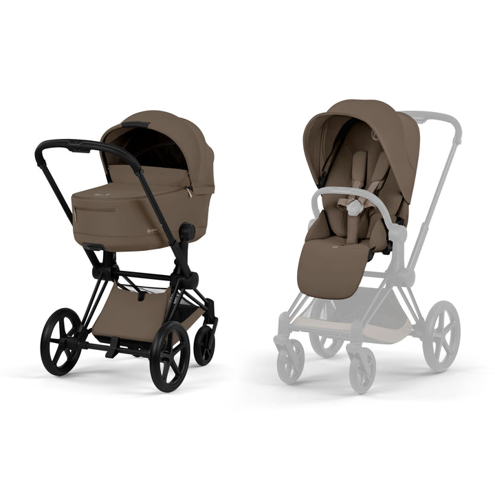 Cybex Priam Comfort Set  (Pushchair & Carrycot) - Coconut Brown with Matt Black Frame