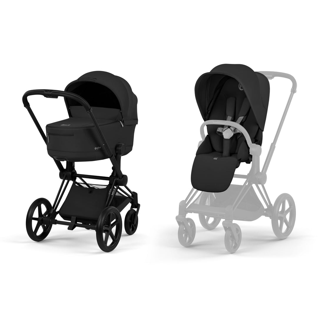 Cybex PRIAM Comfort Ultimate Accessory Bundle - Sepia Black & Matt Black Frame